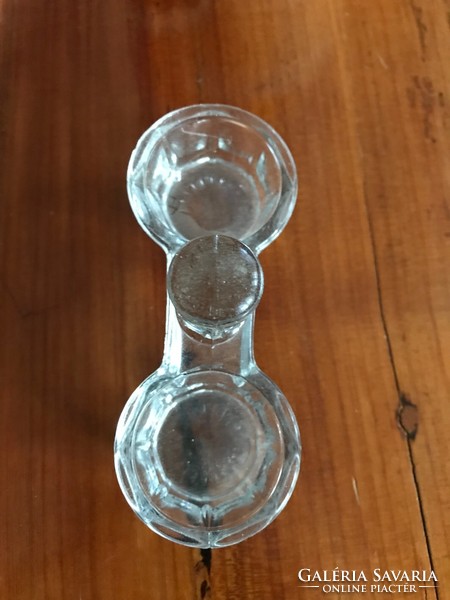 Glass salt and pepper holder, tableware accessory. In undamaged condition.