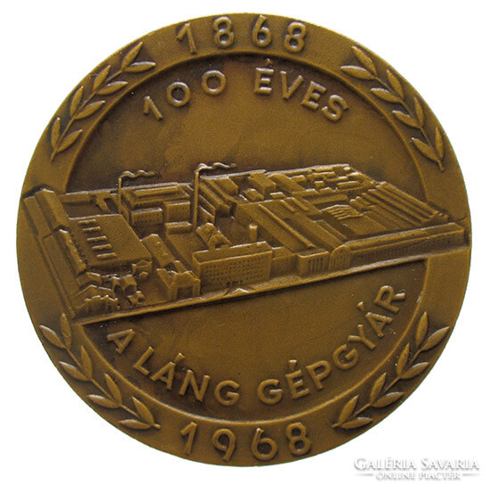 100 éves a Láng Gépgyár 1868-1968 plakett