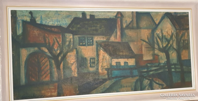 Szentendre - Ágnes Garabuczy (1936-2020) dimensions 126x166 cm oil on wood