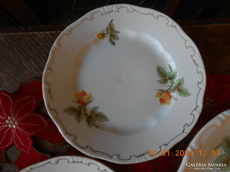 Zsolnay yellow rose pattern cake set i