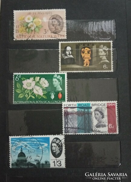 United Kingdom postage stamps 1952-1965 10 stamps together