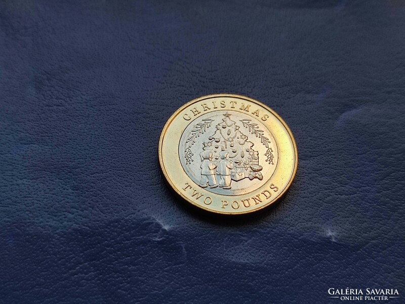 Gibraltar 2 pounds / two pounds 2023 Christmas! Christmas tree! Iii. Károly! Bimetal! Rare! Ouch!