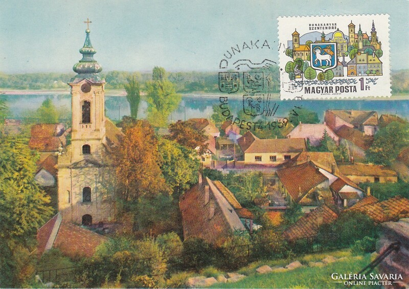 Szentendre view cm postcard from 1969