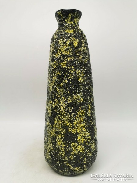 32.5 cm high bod éva vase, retro applied art ceramics, yellow