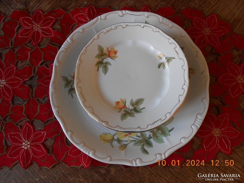 Zsolnay yellow rose pattern cake set i