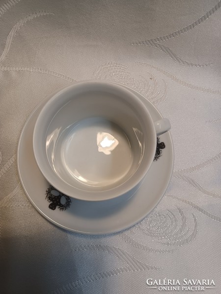 Kronester Bavaria porcelán, kakasos csésze alátét tányérral