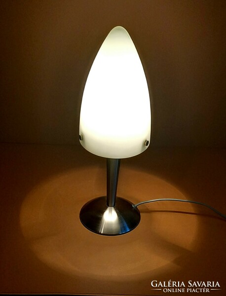 Murano table lamp with milk glass shade negotiable art deco design