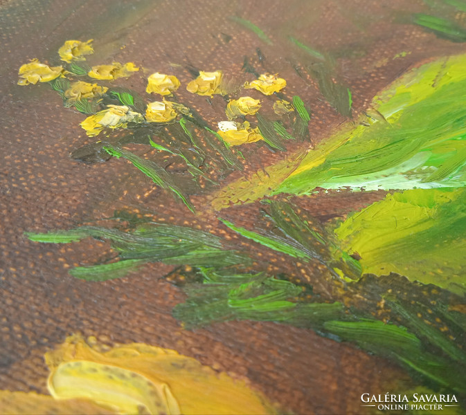 Antiipina galina: sunflowers. Oil painting, canvas, painter's knife. 50X40cm