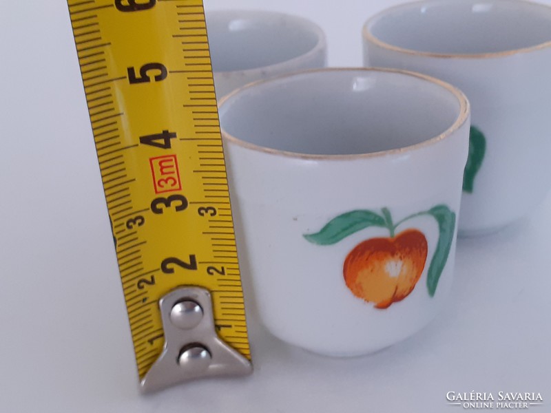 Old 3-piece lowland porcelain brandy glass with a peach pattern