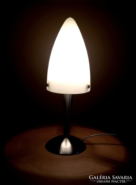 Murano table lamp with milk glass shade negotiable art deco design