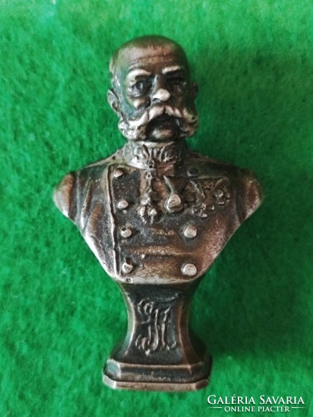 Silver statue - stamp press ? - 4 Cm - portrait of József Ferenc
