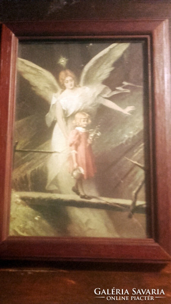 Old guardian angel small picture framed - art&decoration