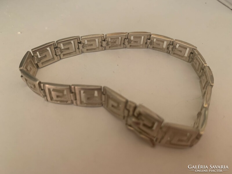 Silver Greek meander pattern necklaces and bracelets - marked Greek handicraft, imported