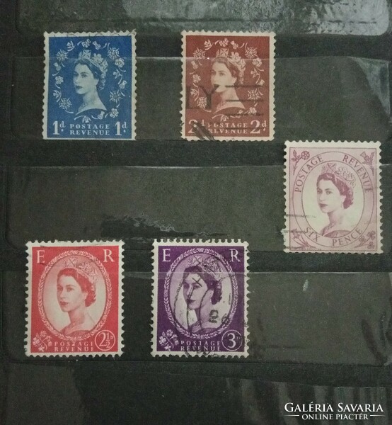 United Kingdom postage stamps 1952-1965 10 stamps together