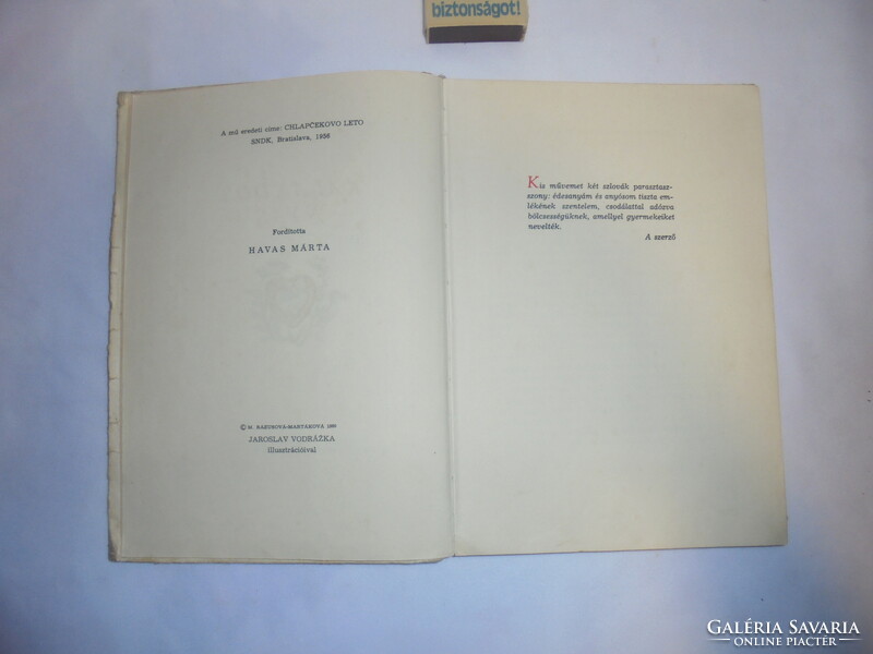 M. Rázusová: Kalandos nyár 1960 - régi mesekönyv
