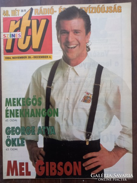 Színes RTV tévé újság 1994. november 28. - december 4. Címlapon Mel Gibson