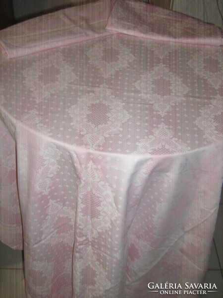 Gyönyörű vintage rózsaszínű barokk mintás 2 párnás damaszt ágyneműgarnitúra