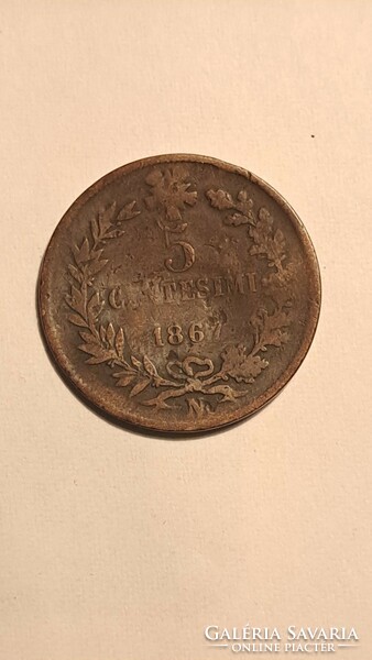 Olaszország érme 2 db: 5 Centesimi 1867, 20 Centesimi 1894