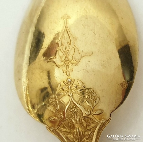 Aranyozott ezüst (925) Tiffany 12 személyes kávéskanál készlet 1878-ból!