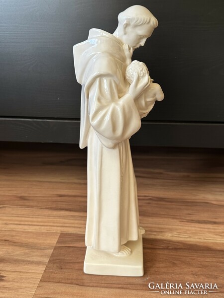 Szent Antal porcelán figura, F. Winkler 32,5 cm