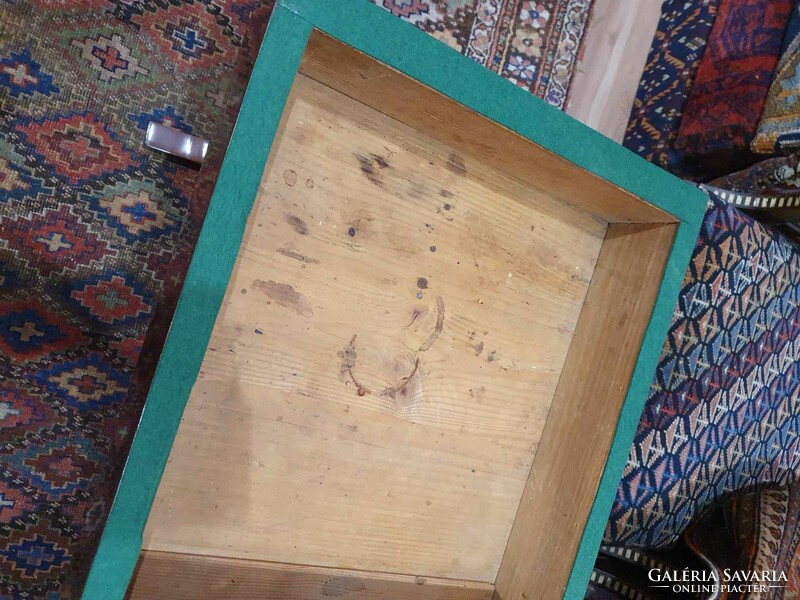 Biedermeier card table from the 1800s with a bone-colored post. It can even be used as a plain table