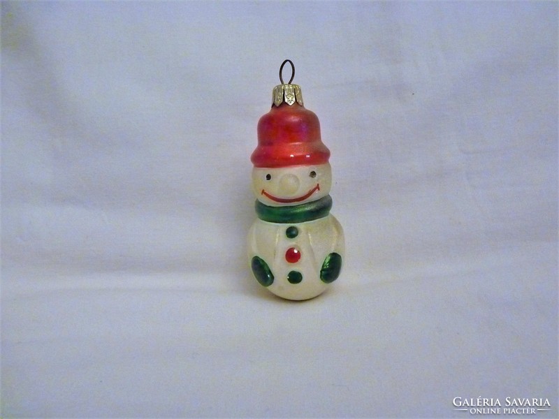Retro style glass Christmas tree decoration - snowman!