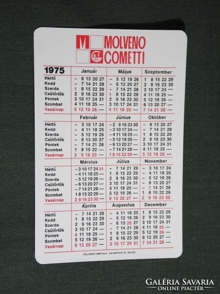 Card calendar, Molveno Cometti paint factory, gemini color paint, 1975, (5)