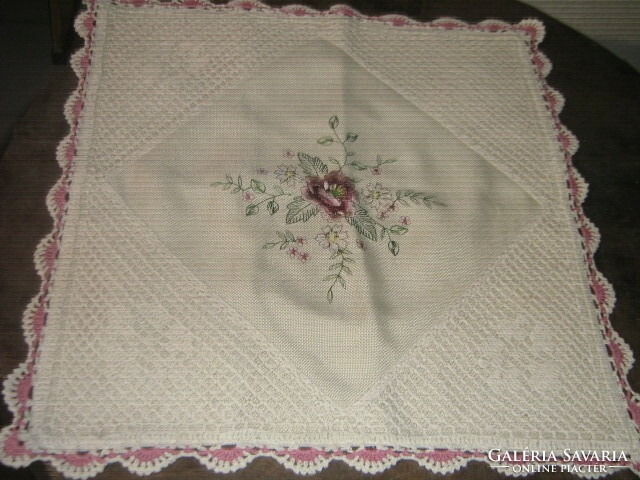 Wonderful handmade crochet floral decorative pillow