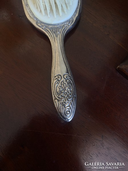 Hairbrush with silver-plated goldsmith work