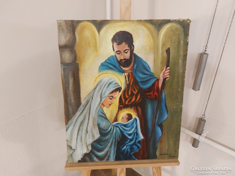 (K) signed religious painting 49x60 cm