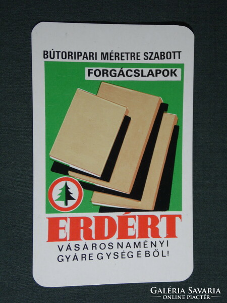Card calendar, Erdért wood industry processing company, Budapest, graphic designer, specialist shops, 1975, (5)