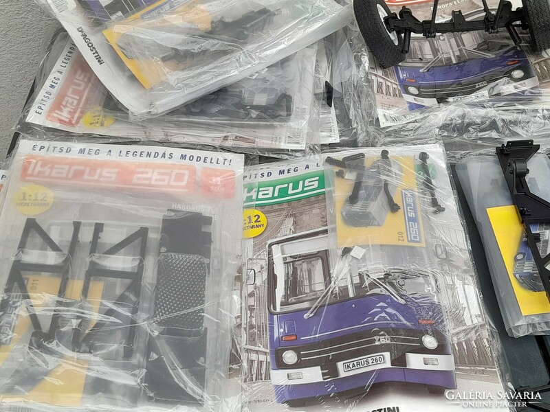 Parts of the Ikarus bus model kit