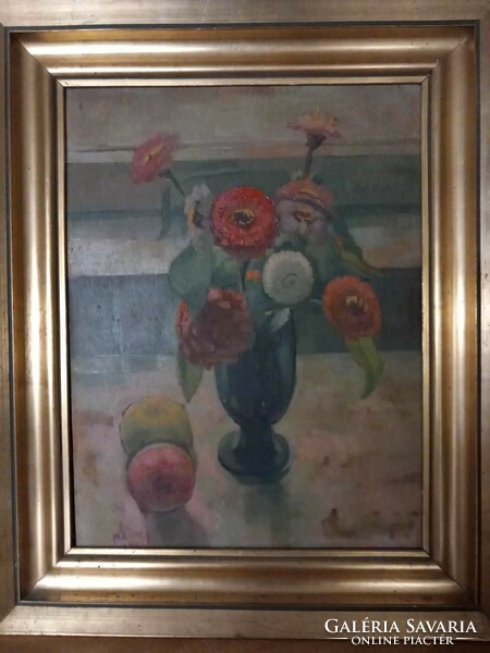 Flower still life with apples