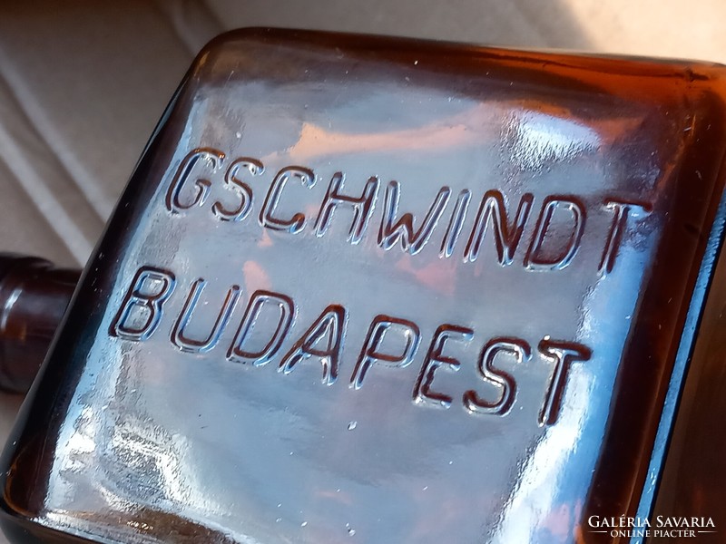 Gschwindt Budapest feliratos Curacao Triple sec vintage üveg