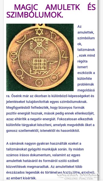 Mitológiai bronz amulett szimbólumokkal