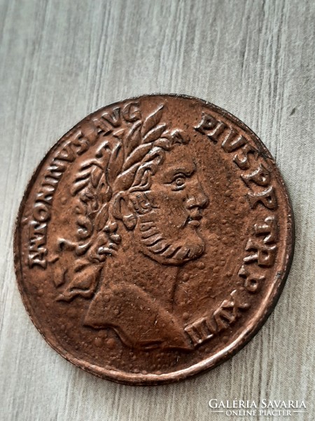 Római Birodalom / Antoninus Pius DN bronz érme modern, jelzett utánverete (30mm)