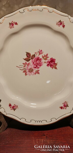 Wild rose-patterned Zsolnay porcelain 18-piece tableware in display case