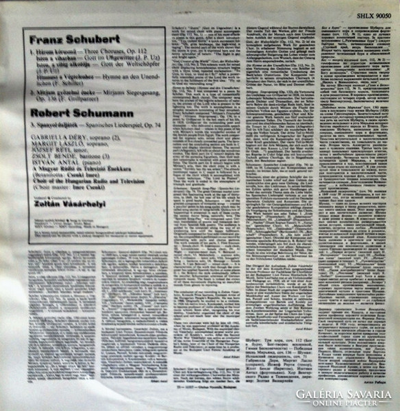 Schubert,Schumann,Déry,Réti,Bende - Three Choruses, Op. 112 / Mirjams Siegesgesang, Op. 136 (LP)