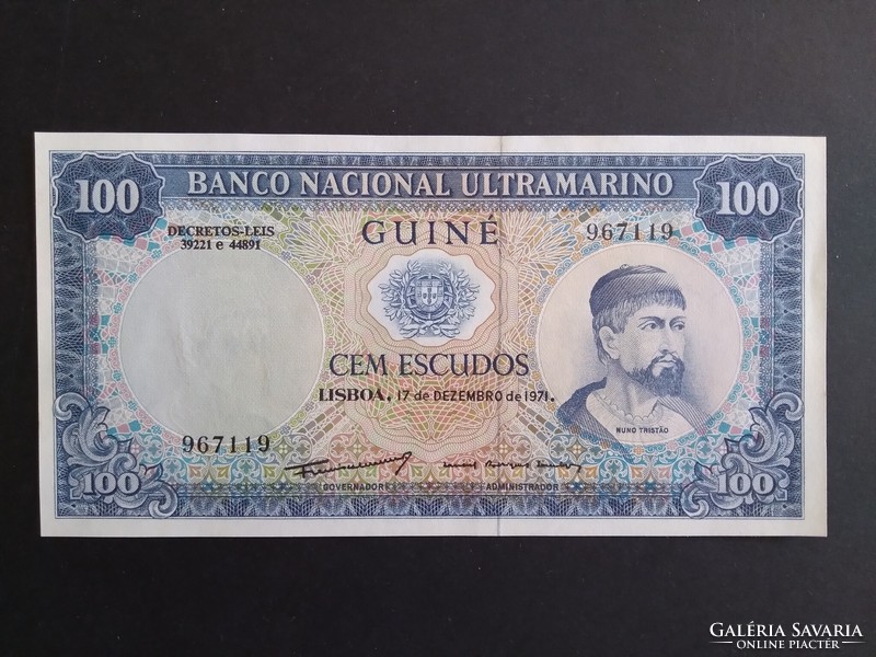 Portugál Guinea 100 Escudos 1971 Unc-
