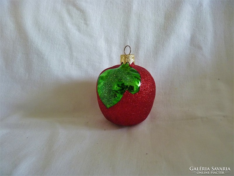 Retro style glass Christmas tree decoration - apple!