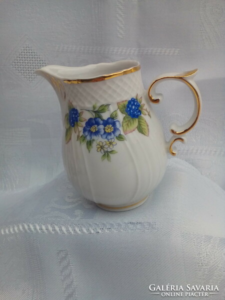 Hollóháza blackberry pattern small jug, spout (milk-cream)