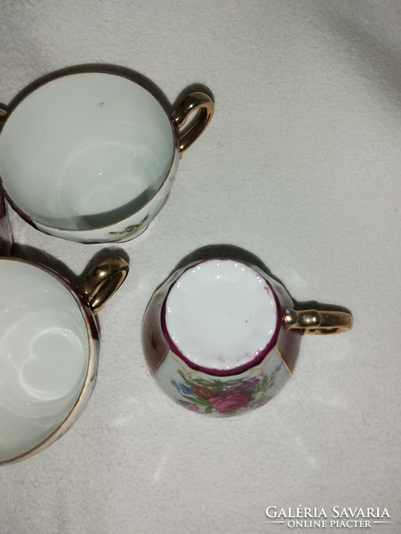 Richly gilded 4 pcs. Pink cup