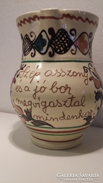 Beautiful Korund wine jug, pitcher, imre Máthé