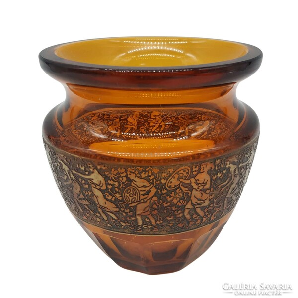 Moser amber vase with mythological scene - m1046