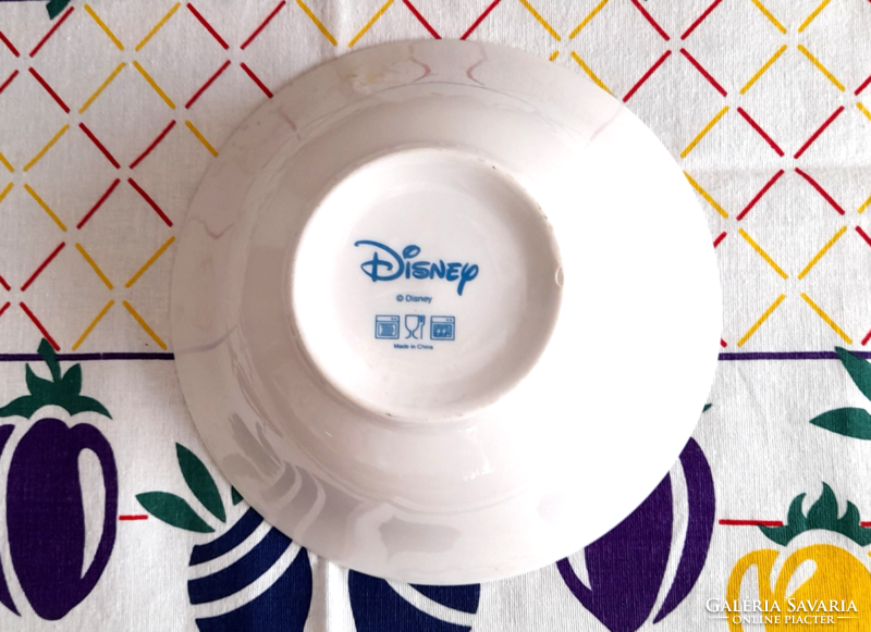 Retro disney porcelain children's plate - mickey and goofy -