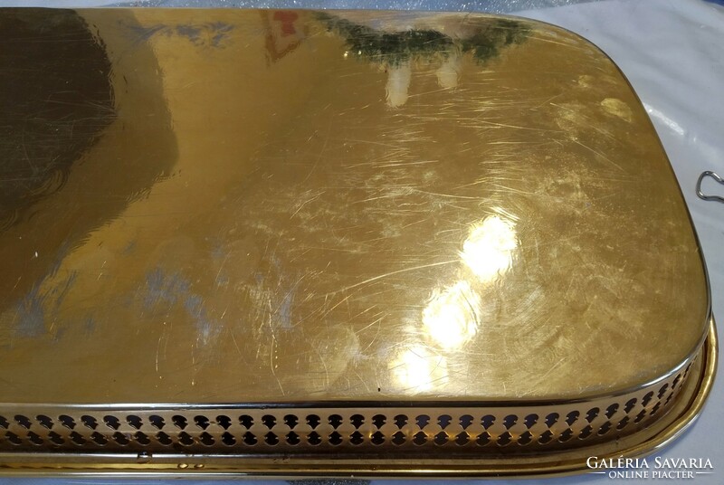 Huge scandia gold / guld 24 carat. Gold-plated tray