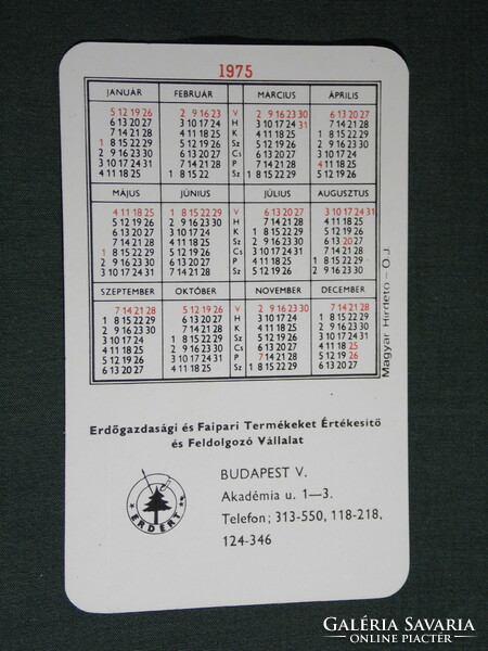 Card calendar, Erdért wood industry processing company, Budapest, graphic designer, wooden houses, 1975, (5)