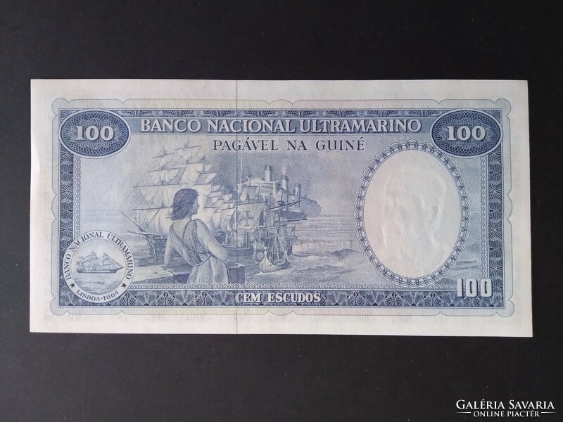 Portugál Guinea 100 Escudos 1971 Unc-