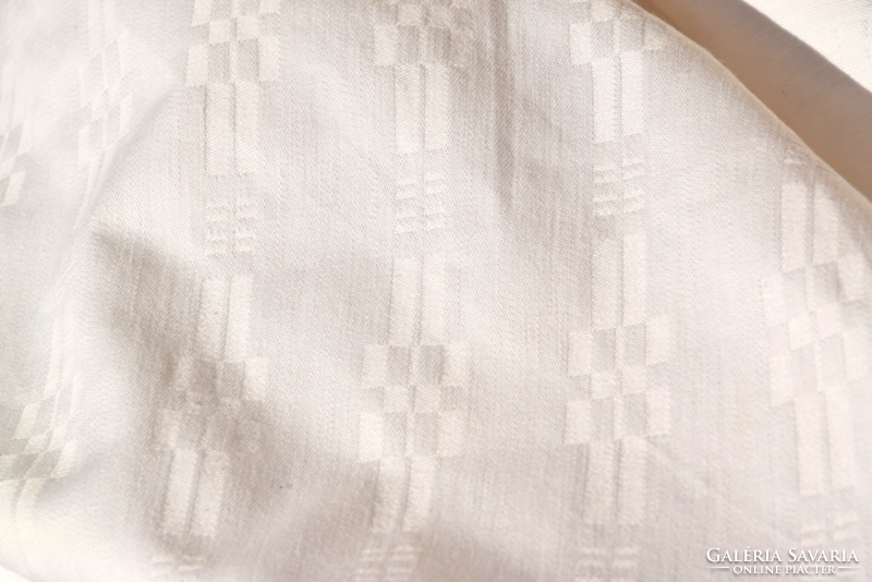 HATALMAS Régi Antik Nagy RITKA ünnepi damaszt asztalterítő terítő abrosz ART DECO 285 x 124 cm