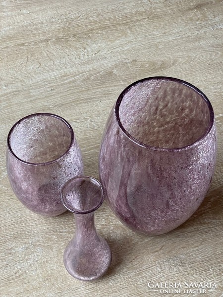 Karcagi fátyolüveg vázák szettben